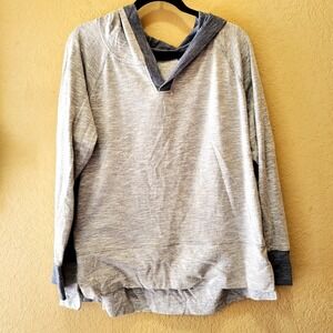 Danskin Now ● Hooded Long Sleeve Two-Tone‎ Hoodie V-Neck ● Size XXL